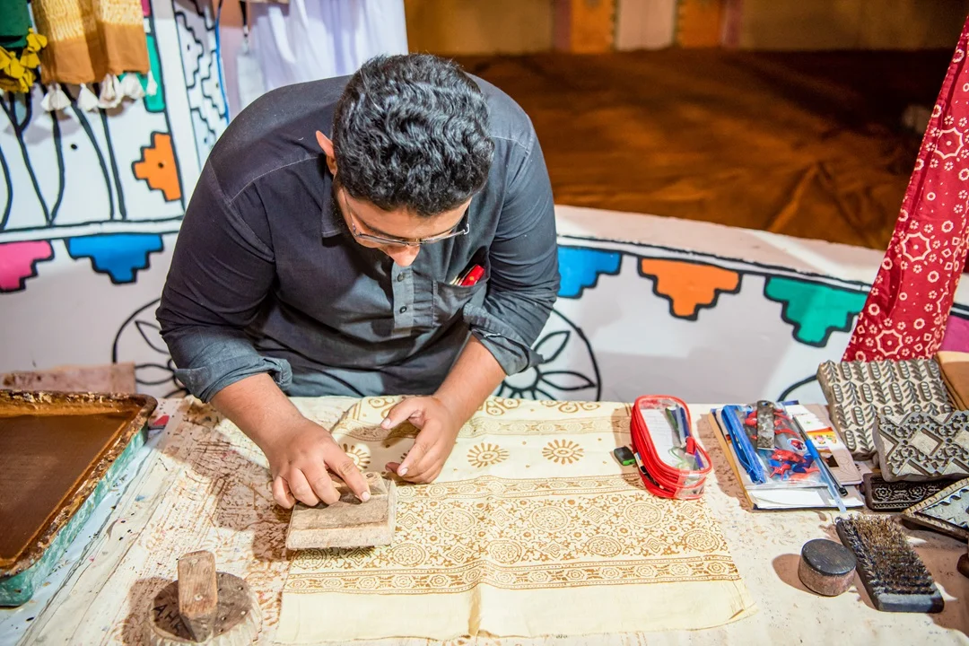 Ajrakh Block Printing